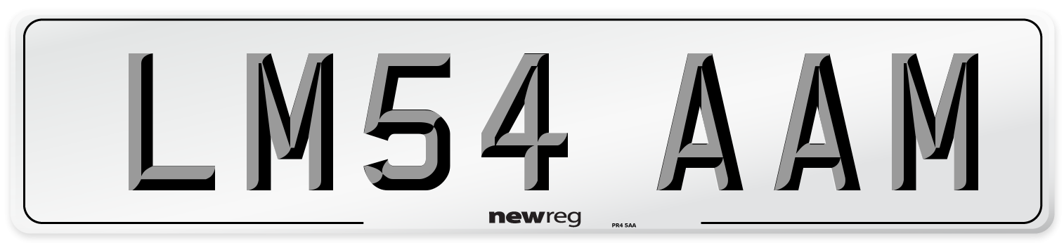 LM54 AAM Number Plate from New Reg